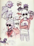  art_dump blood chalk consorts coolkids crocodiles dave_strider dragonhead_cane fanoffspring four_aces_suited glassesswap grubs hat highlight_color hug myotishi no_glasses nosebleed red_baseball_tee red_plush_puppet_tux sketch terezi_pyrope 