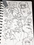 >:? 2025 adorabloodthirsty art_dump blush broken_source fullres grayscale heart karkat_vantas maoxuewang25514 monochrome pencil redrom shipping sketch starter_outfit terezi_pyrope word_balloon you're_under_arrest!