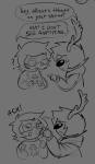  2026 ? butterzowie dammek fullres grayscale hiveswap jude_harley monochrome sketch starter_outfit text word_balloon 