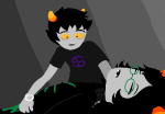 2016 animated au blood bloodswap dead fashion feferi_peixes fullres image_manipulation jaggy_lines karkat_vantas lying saeronovace text