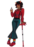  2025 alternate_hair chalk chomplicated dragon_cane freckles fullres homestuck:_beyond_canon humanized legislacerator_casual meat_timeline solo terezi_pyrope 