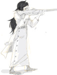  aaeds grayscale hunting_rifle jade_harley sketch solo starter_outfit 