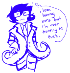  2026 alternate_hair fullres john_egbert june_egbert monochrome solo text thought_balloon windyshade 