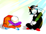  godtier high_angle no_glasses panel_redraw rose_lalonde seeing_terezi seer starry007 terezi_pyrope 