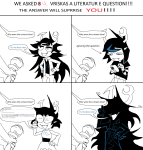  2025 ancestors aranea_serket comic crossover dancestors deltarune fullres grayscale highlight_color homestuck:_beyond_canon jaggy_lines marquise_spinneret_mindfang no_hat phone serkets silhouette starter_outfit text the_truth vriska_maryam-lalonde vriska_serket word_balloon worseaccount 