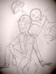  2014 blush clover clover_with_a_mouth felt fullres grayscale itchy no_hat pencil sketch starter_outfit text tyska wonk 