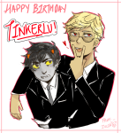  cheese3d dave_strider freckles happy_birthday_message heart karkat_vantas red_knight_district redrom shipping suit 