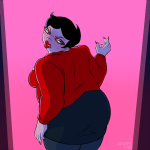  2025 back_angle body_modification candy_timeline chubstuck crockercorp_business_suit fullres homestuck:_beyond_canon jaggy_lines jane_crocker obscenicon panel_redraw solo 