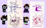  2018 art_meme back_angle beverage equius_zahhak eridan_ampora faygo feferi_peixes fullres gamzee_makara language:russian pen silhouette sitting skolopendros sprite_mode starter_outfit sweat text underwater 