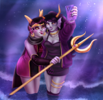  2022 blush body_modification cherrie-quartz clouds cridea_jeevik freckles fullres hiveswap night ocean phone redrom royal_influencers selfie shipping stars starter_outfit trizza's_trident trizza_tethis 