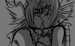  2011 blush deep_purple eridan_ampora fullres grayscale kiss monochrome pride profile selfcest shipping sketch starter_outfit 