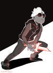 2015 broken_caledscratch casual crossover dave_strider fashion fullres godtier highlight_color knight monochrome solo steven_universe time_aspect yerlosing