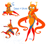  2018 art_dump aspect_symbol back_angle chofana crossover fullres light_aspect marvel midair solo spider-man superhero text vriska_serket 