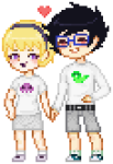  2013 blush fullres grimdorks heart holding_hands john_egbert ohdeerling pixel redrom rose_lalonde shipping starter_outfit transparent 