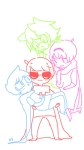  animated beta_kids breath_aspect carrying dave_strider dogtier godtier heir jade_harley john_egbert knight light_aspect lineart nymphicus rose_lalonde seer space_aspect time_aspect witch 