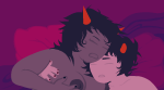  2025 adorabloodthirsty fullres hug jaggy_lines karkat_vantas lying no_glasses nudity redrom shipping sleeping smoggys-fog-station terezi_pyrope 