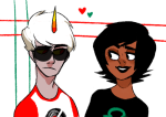  clowntier coolkids dave_strider humanized no_glasses red_baseball_tee redrom seeing_terezi shipping speciesswap terezi_pyrope trollified 
