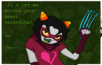  2026 action_claws fullres godtier heart_aspect nepeta_leijon no_hat rogue solo strawberryblondie-locks text valentinestuck weapon 