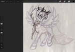  2015toyotacorolla 2025 animalstuck art_program_in_frame crossover fullres godtier light_aspect lineart my_little_pony ponies ponified rose_lalonde seer sketch solo wip 