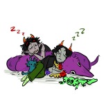 2025 fullres hiveswap host_plushie lying no_glasses on_stomach plushie reverse_hug sleeping starter_outfit text unnamed_character vikary401 worm_on_a_string