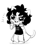  2012 blush fullres grayscale monochrome nepeta_leijon no_hat sketch solo starter_outfit valerei 