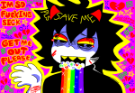  2025 blood crying eyestrain fullres heart jaggy_lines karkat_vantas rainbow scars self_harm skyzahhak solo stars starter_outfit text vomit 
