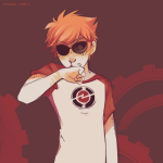  aspect_symbol blood dave_strider freckles ikimaru limited_palette nosebleed red_baseball_tee solo time_aspect 