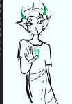  2024 art_program_in_frame blood body_modification fullres grayscale highlight_color jaggy_lines kanaya_maryam melerbytes rainbow_drinker sketch solo starter_outfit 