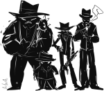  cast_iron_horse_hitcher clubs_deuce diamonds_droog fedora hat hearts_boxcars knife midnight_crew smoking source_needed spades_slick weapon 