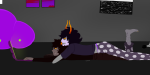  2011 bana barefoot body_hair computer fullres gamzee_makara hive karkat's_hive karkat_vantas lying on_stomach palerom profile recuperacoon reverse_hug shipping starter_outfit tropicshipping 