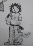  2025 blush body_hair casual fashion flowers freckles fullres grayscale monochrome nepeta_leijon no_hat skittle-is-little solo 