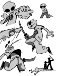 2025 art_dump bro dave_strider fullres grayscale katana kn1ght_night monochrome no_glasses silhouette smuppets starter_outfit strife unbreakable_katana