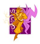 2026 aspect_powers bard cronus_ampora dancestors facial_hair fashion formal fullres godtier highlight_color hope_aspect instrument midair music_note scars shrimply solo