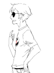  artist_needed dave_strider highlight_color inexact_source lineart profile solo starter_outfit the_finger 