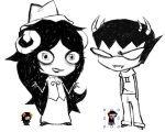  2025 2spooky aradia_megido fedora fullres grayscale hat image_manipulation monochrome pasteldr34m5 redrom shipping sollux_captor sprite_mode starter_outfit 