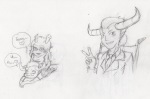 2012 apricots-from-nara au blush fullres grayscale headshot heart on_stomach pencil redrom school_uniform shipping sketch tavriska tavros_nitram text vriska_serket wheelchair word_balloon