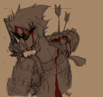  2012 9vs9 au back_angle blood dirk_strider fashion fullres highlight_color monochrome sketch solo unbreakable_katana 