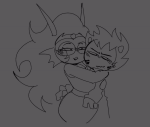  2026 animated apng blush feferi_peixes fullres grayscale heart hug karkat_vantas kiss lifeblood lipstick_stains monochrome redrom shipping smiling_karkat starter_outfit tornad0tommy 