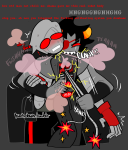  ! 2026 ? biting bondage candy_timeline dave_strider davebot eyepatch fullres homestuck:_beyond_canon karkat_vantas kechoban punished_outfit red_knight_district redrom shipping stars sweat text 