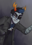  2013 artificial_limb au bloodswap eridan_ampora eyepatch fullres robotwwizard smiling_eridan solo 