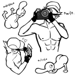  2026 blush bro camera fullres grayscale heart monochrome myriadserased no_shirt smuppets solo text 