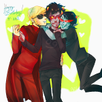  adorabloodthirsty coolkids dave_strider heart holding_hands karkat_vantas multishipping red_knight_district redrom shipping sugoihime terezi_pyrope 