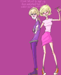  alcohol arms_crossed blush huge prettyflyforaredspy rose_lalonde roxy_lalonde starter_outfit 