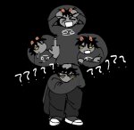  2026 arms_crossed ashenrom blackrom clubs fanfic_art fullres jaggy_lines karkat_vantas multiple_personas psyhcic self_loathing selfcest smoking starter_outfit the_finger 