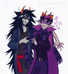  2026 arms_crossed artificial_limb cinnamoniak eridan_ampora eyepatch fullres pir8_coat pirateshipping shipping starter_outfit vriska_serket 