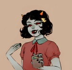  2017 alisonnyash alternate_hair casual chalk fashion food fullres no_glasses scalemates solo terezi_pyrope 