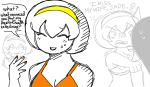 2025 date_dress dogtier drunk_rose fullres head_out_of_frame jade_harley jaggy_lines lineart rose_lalonde skyzahhak sweat text word_balloon
