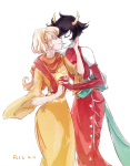  2015 arm_around_shoulder flafly fullres godtier holding_hands kanaya's_red_dress kanaya_maryam light_aspect near_kiss redrom rose_lalonde rosemary seer shipping 