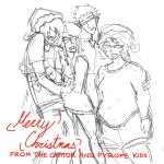 2026 captors casual dancestors fullres grayscale hat holidaystuck latula_pyrope mituna_captor monochrome pyropes sketch sollux_captor terezi_pyrope text tfwonion