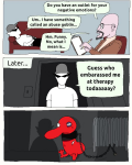  1s_th1s_you 2026 bondage bro comic couch fullres image_manipulation jaggy_lines lying meme myriadserased profile scars smuppets starter_outfit text word_balloon 
